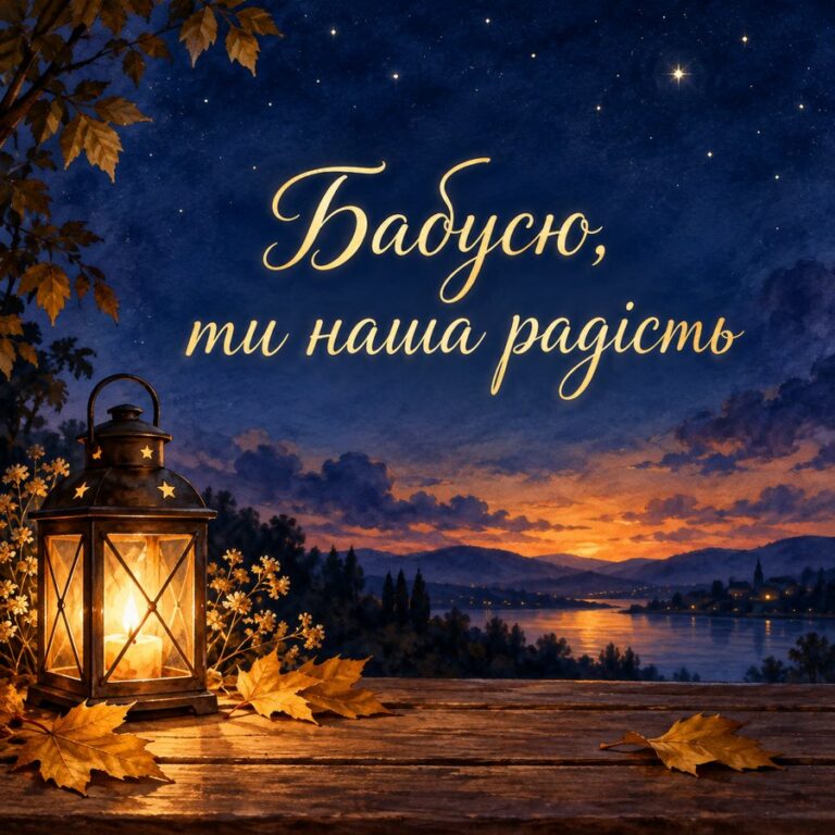 Бабусю, ти наша радість - листівка з привітанням з Днем народження бабусі