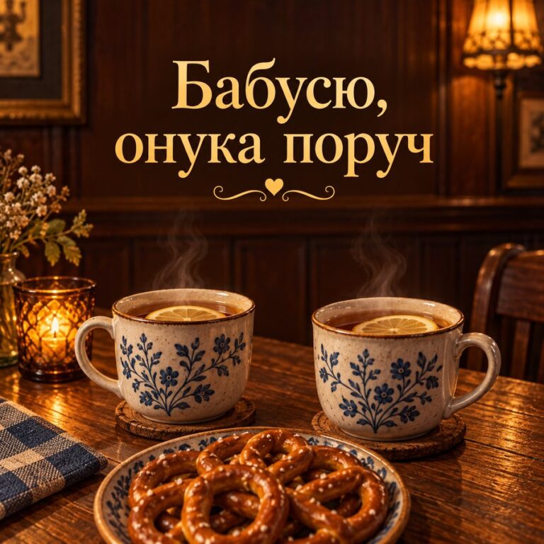 Бабусю, онука поруч - листівка з привітанням з Днем народження бабусі