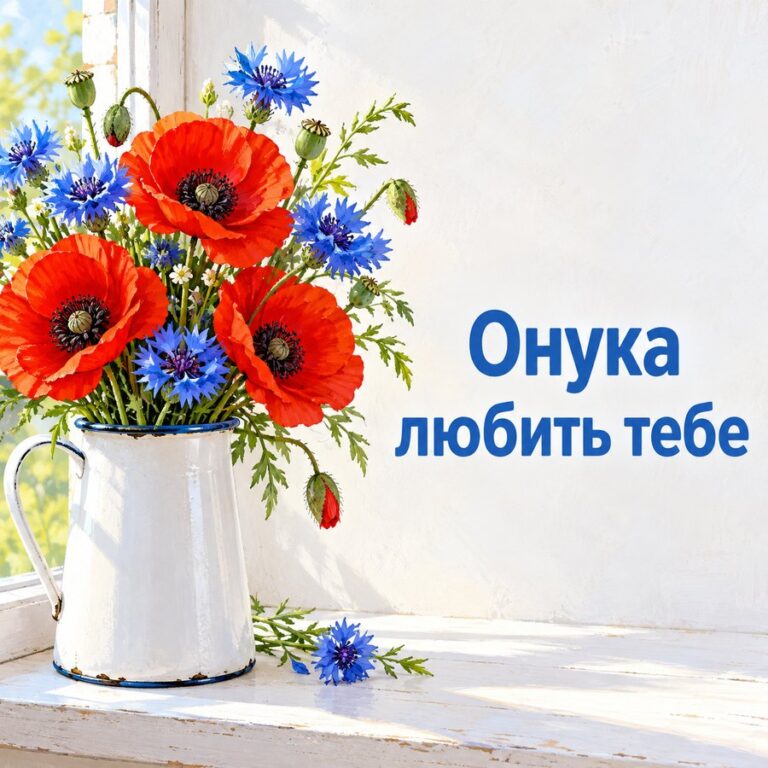 Онука любить тебе - листівка з привітанням з Днем народження бабусі