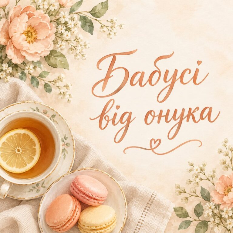 Бабусі від онука - листівка з привітанням з Днем народження бабусі