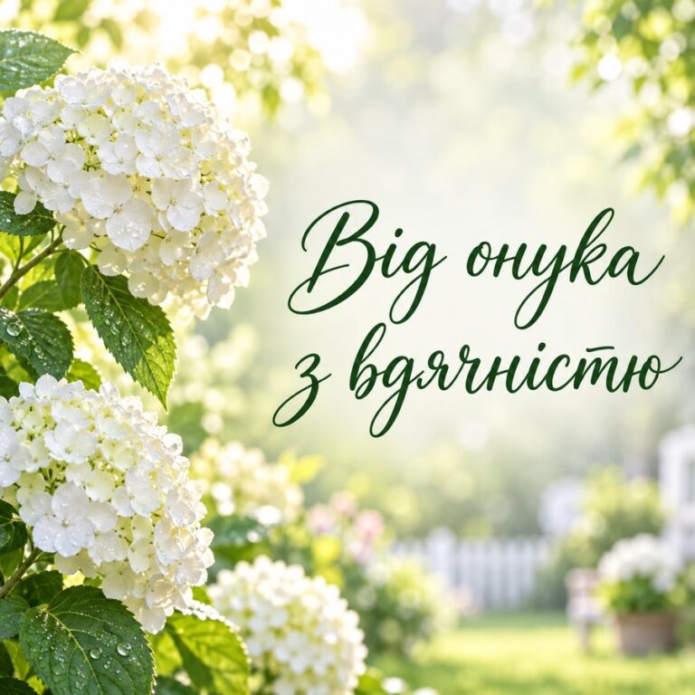 Від онука з вдячністю - листівка з привітанням з Днем народження бабусі