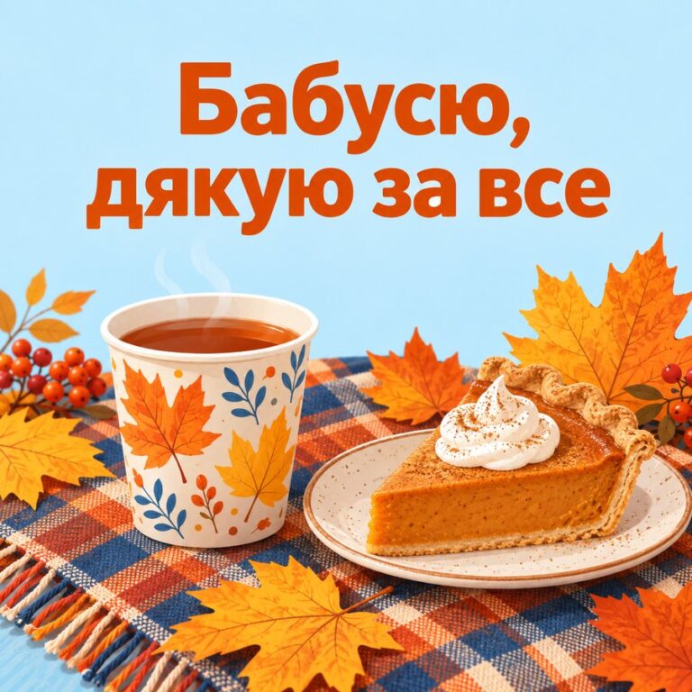 Бабусю, дякую за все - листівка з привітанням з Днем народження бабусі