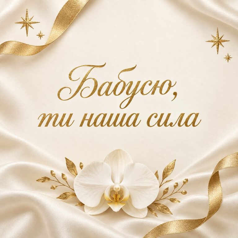 Бабусю, ти наша сила - листівка з привітанням з Днем народження бабусі