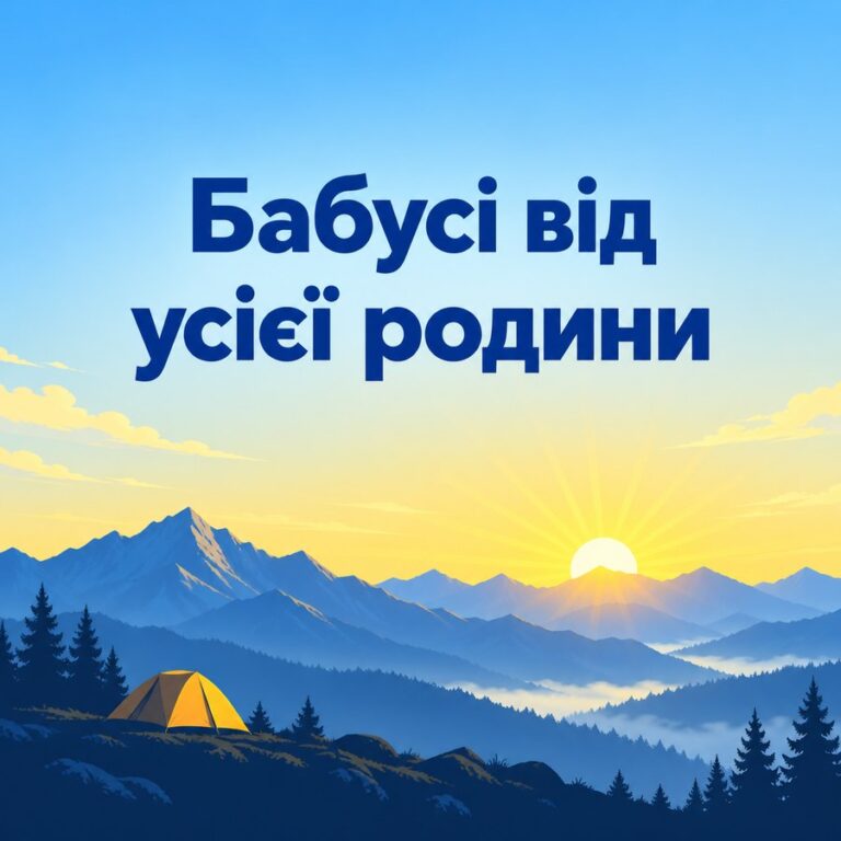 Бабусі від усієї родини - листівка з привітанням з Днем народження бабусі