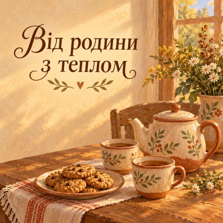 Від родини з теплом - листівка з привітанням з Днем народження бабусі