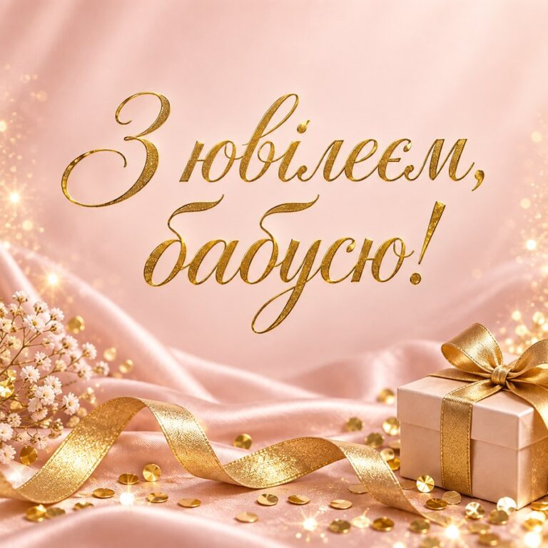 З ювілеєм, бабусю! - листівка з привітанням з Днем народження бабусі