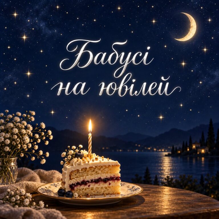 Бабусі на ювілей - листівка з привітанням з Днем народження бабусі