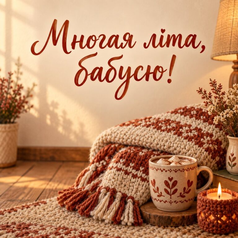 Многая літа, бабусю! - листівка з привітанням з Днем народження бабусі