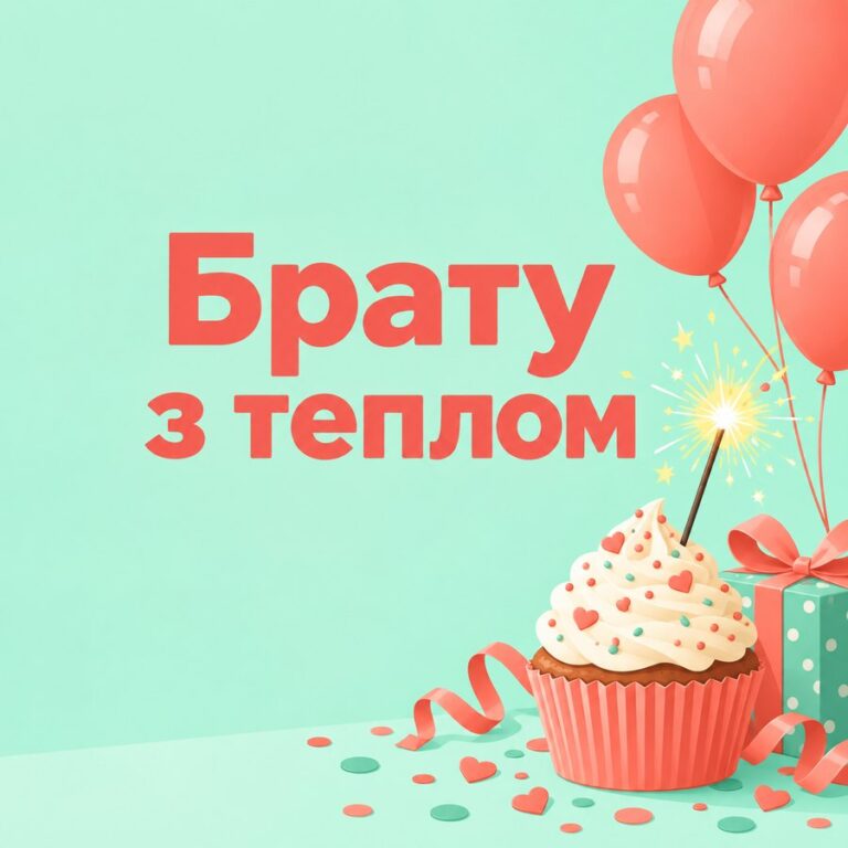 Брату з теплом - листівка з привітанням з Днем народження брату