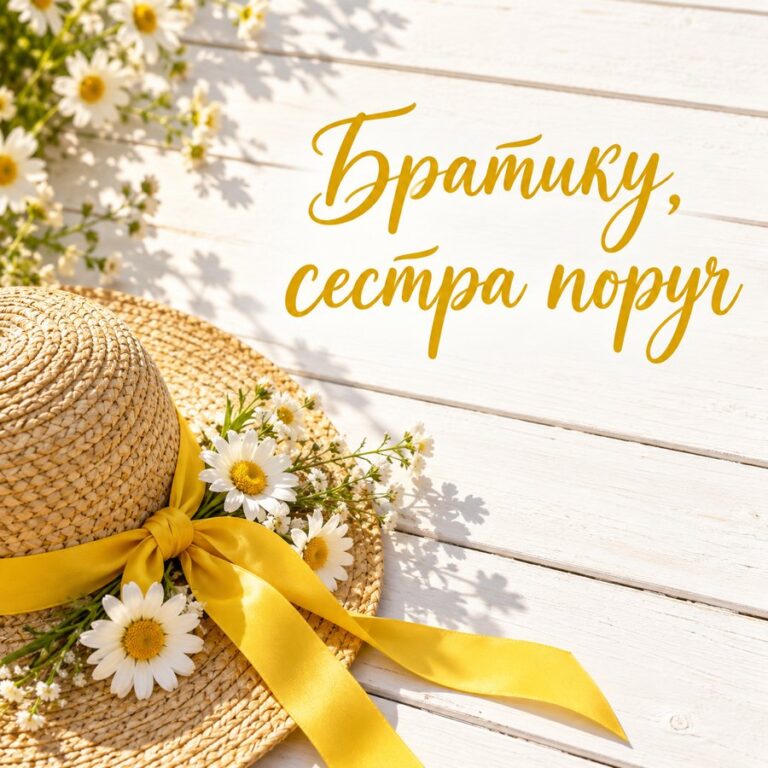 Братику, сестра поруч - листівка з привітанням з Днем народження брату