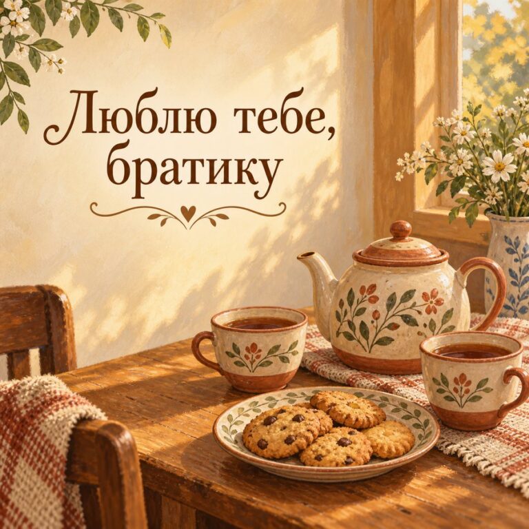 Люблю тебе, братику - листівка з привітанням з Днем народження брату