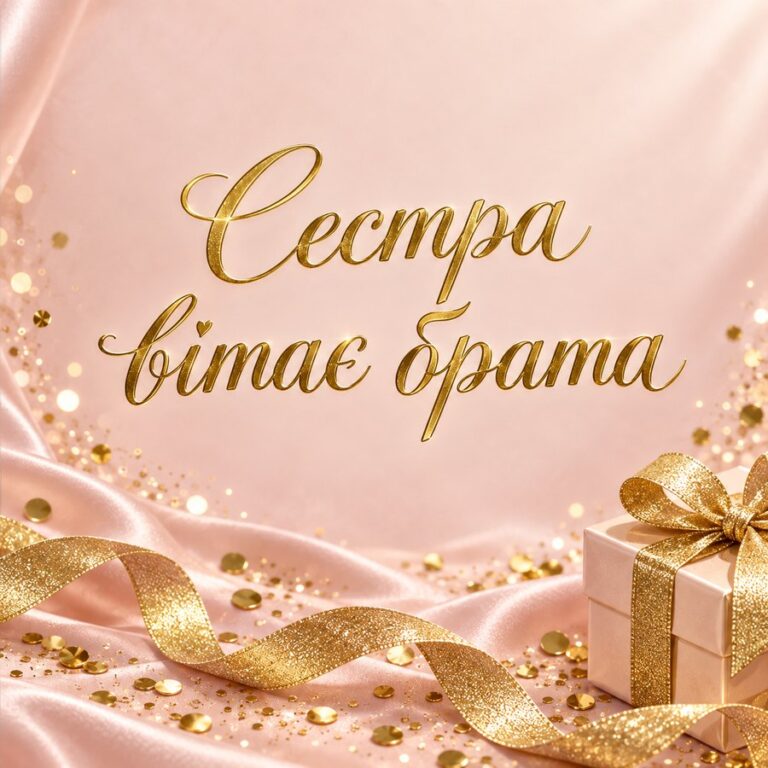 Сестра вітає брата - листівка з привітанням з Днем народження брату