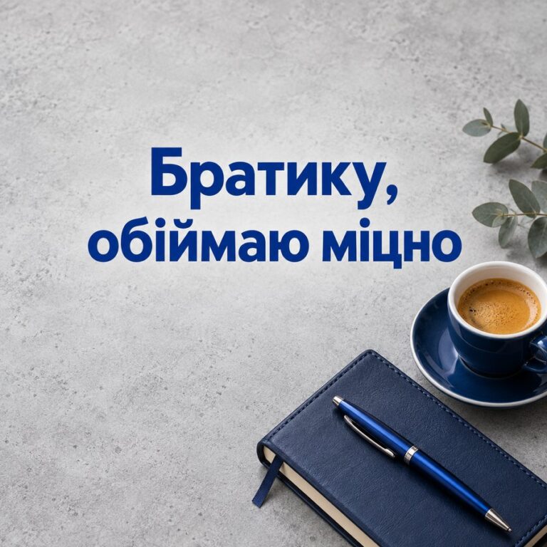 Братику, обіймаю міцно - листівка з привітанням з Днем народження брату