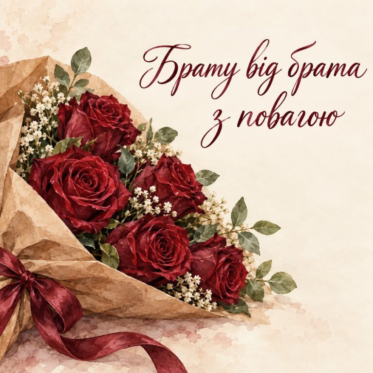 Брату від брата з повагою - листівка з привітанням з Днем народження брату