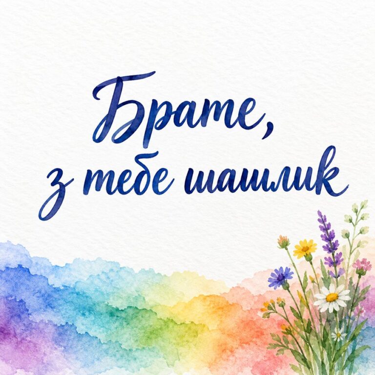 Брате, з тебе шашлик - листівка з привітанням з Днем народження брату