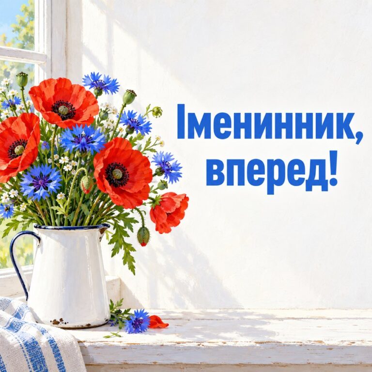 Іменинник, вперед! - листівка з привітанням з Днем народження брату