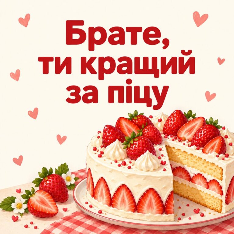 Брате, ти кращий за піцу - листівка з привітанням з Днем народження брату