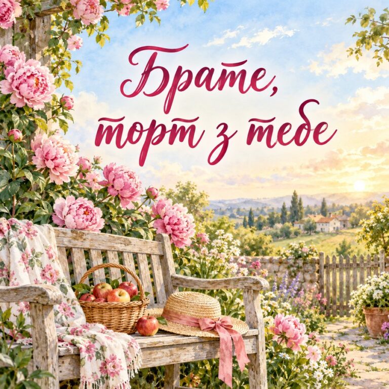 Брате, торт з тебе - листівка з привітанням з Днем народження брату