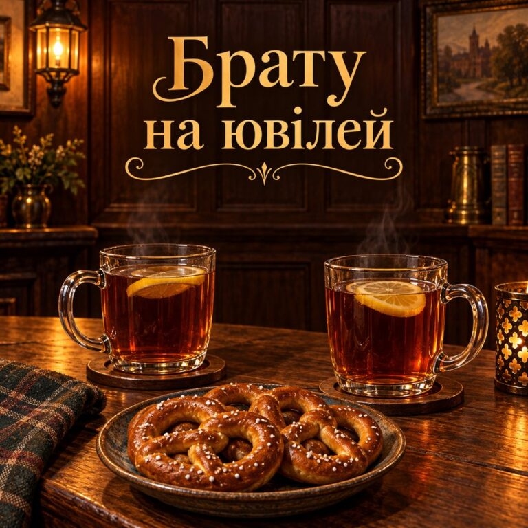 Брату на ювілей - листівка з привітанням з Днем народження брату