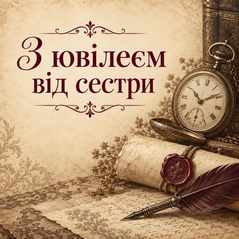 З ювілеєм від сестри - листівка з привітанням з Днем народження брату