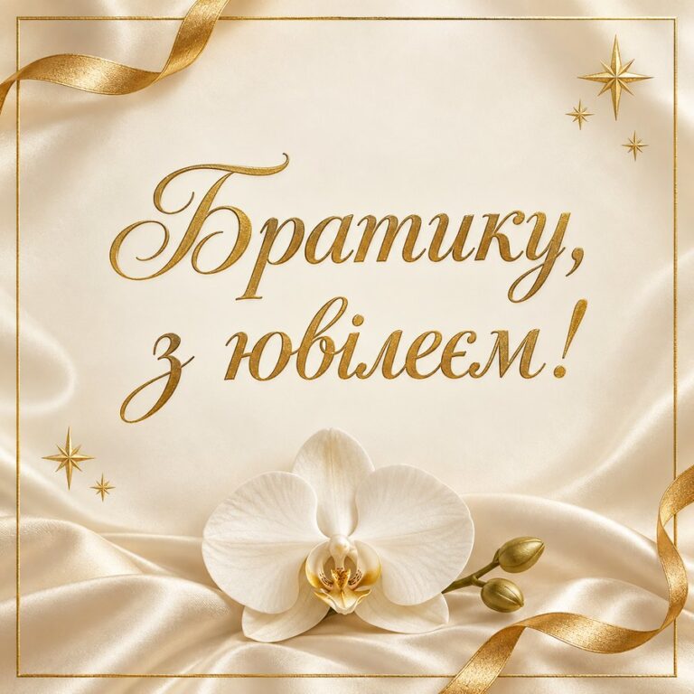 Братику, з ювілеєм! - листівка з привітанням з Днем народження брату