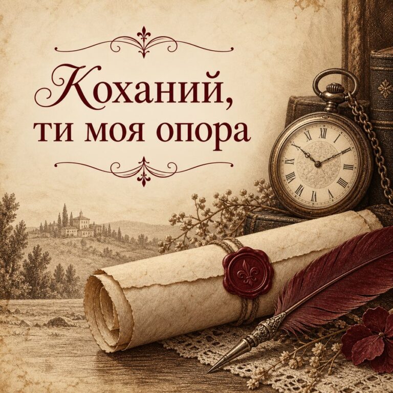 Коханий, ти моя опора - листівка з привітанням з Днем народження чоловікові