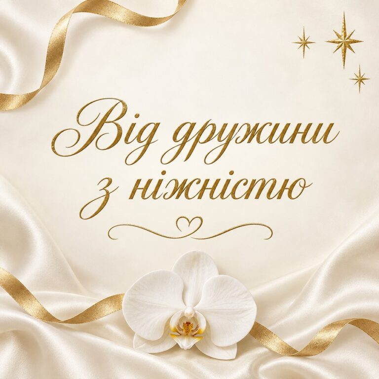 Від дружини з ніжністю - листівка з привітанням з Днем народження чоловікові