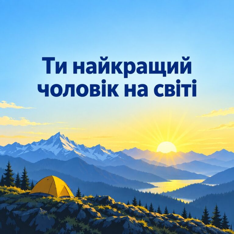Ти найкращий чоловік на світі - листівка з привітанням з Днем народження чоловікові