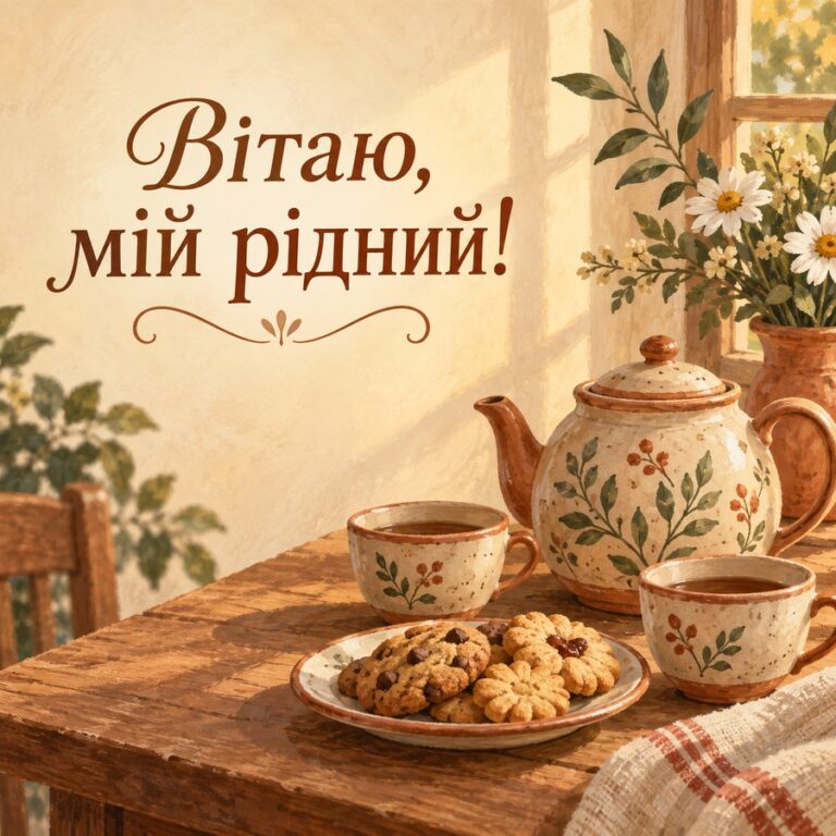 Вітаю, мій рідний! - листівка з привітанням з Днем народження чоловікові