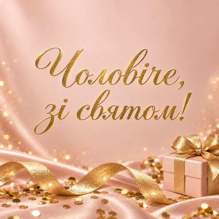 Чоловіче, зі святом! - листівка з привітанням з Днем народження чоловікові