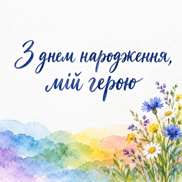 З днем народження, мій герою - листівка з привітанням з Днем народження чоловікові