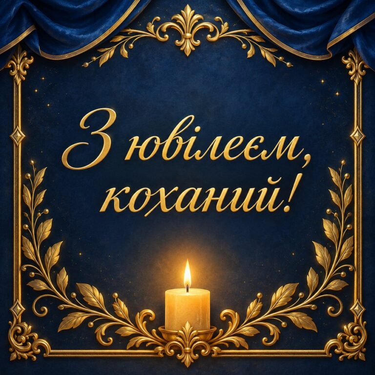 З ювілеєм, коханий! - листівка з привітанням з Днем народження чоловікові