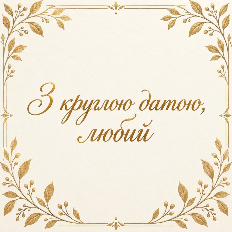 З круглою датою, любий - листівка з привітанням з Днем народження чоловікові