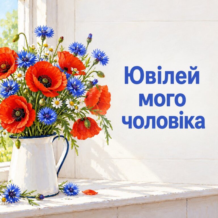 Ювілей мого чоловіка - листівка з привітанням з Днем народження чоловікові