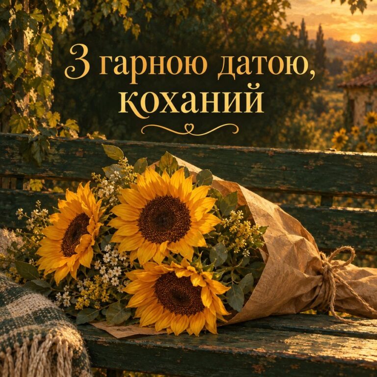 З гарною датою, коханий - листівка з привітанням з Днем народження чоловікові