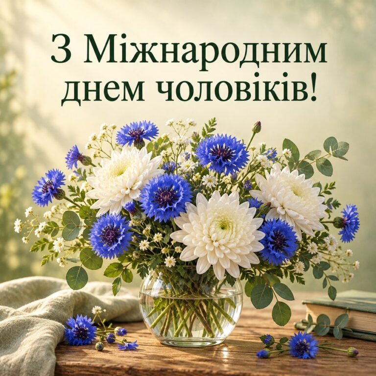 З Міжнародним днем чоловіків! - листівка з привітанням з Днем чоловіків