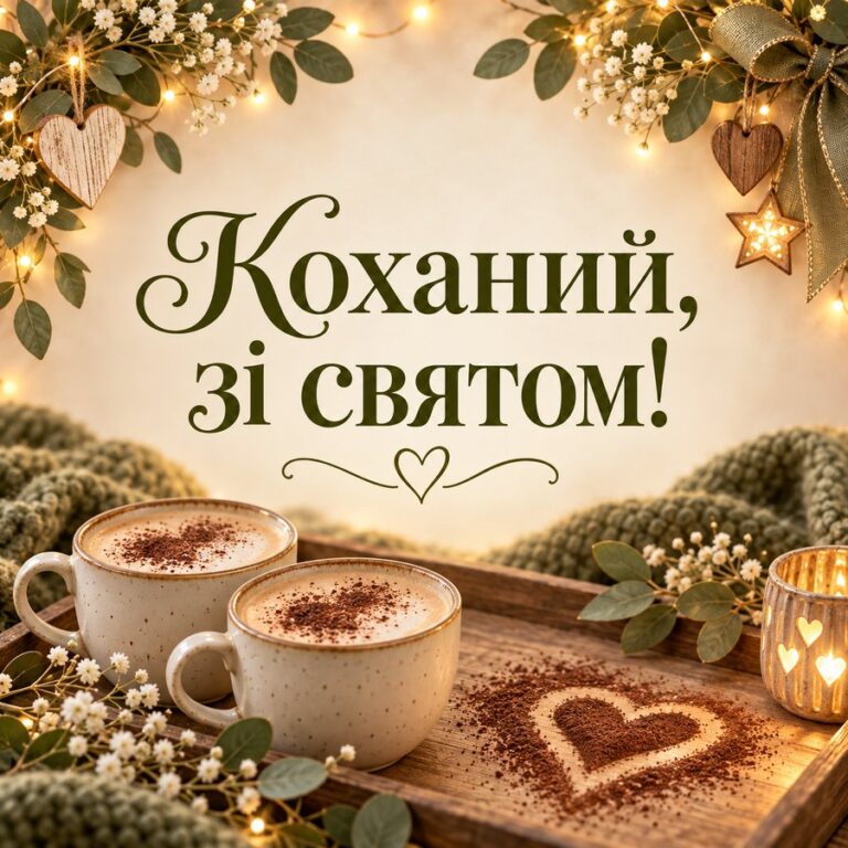 Коханий, зі святом! - листівка з привітанням з Днем чоловіків