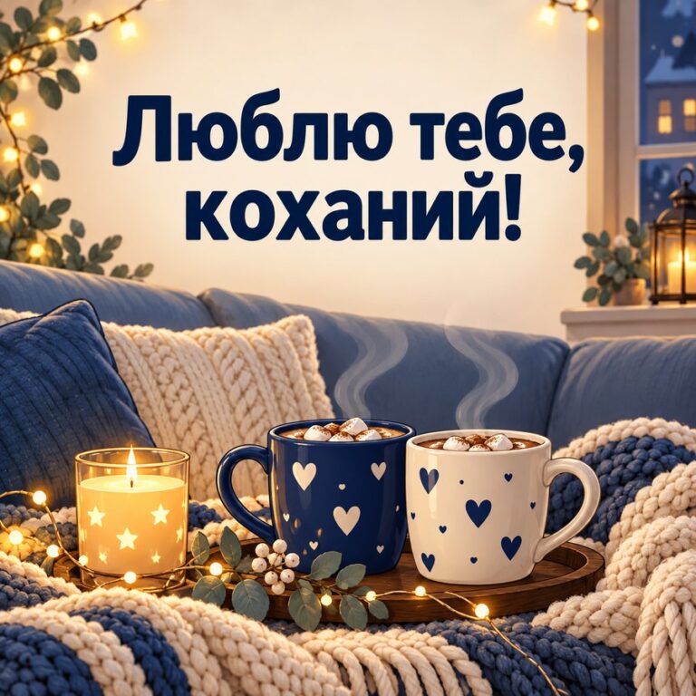 Люблю тебе, коханий! - листівка з привітанням з Днем чоловіків