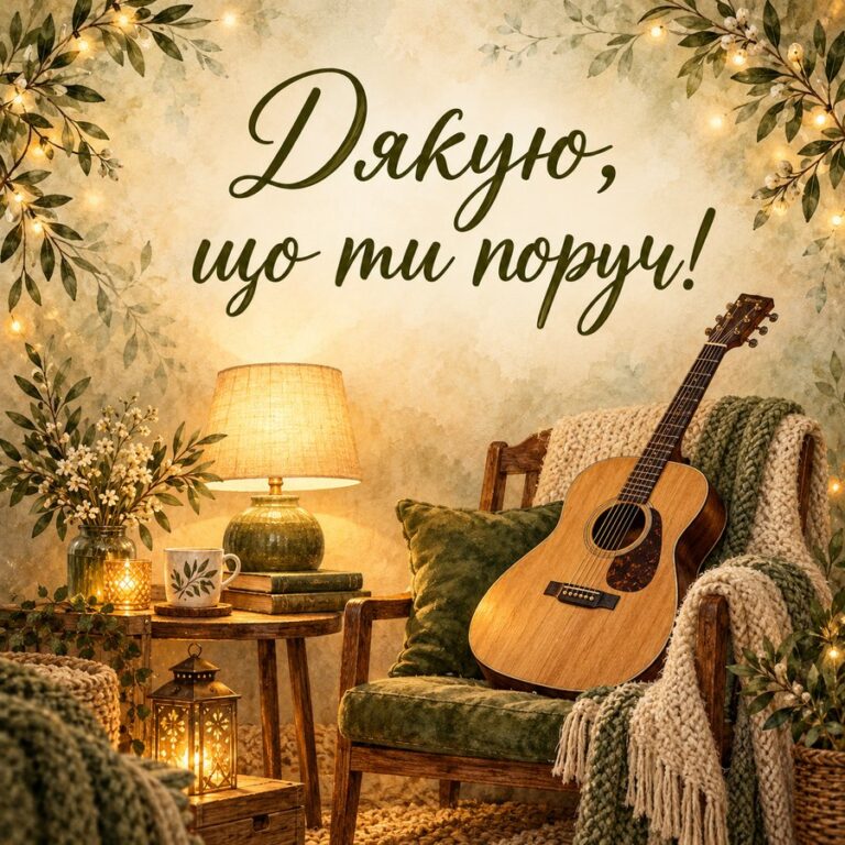 Дякую, що ти поруч! - листівка з привітанням з Днем чоловіків
