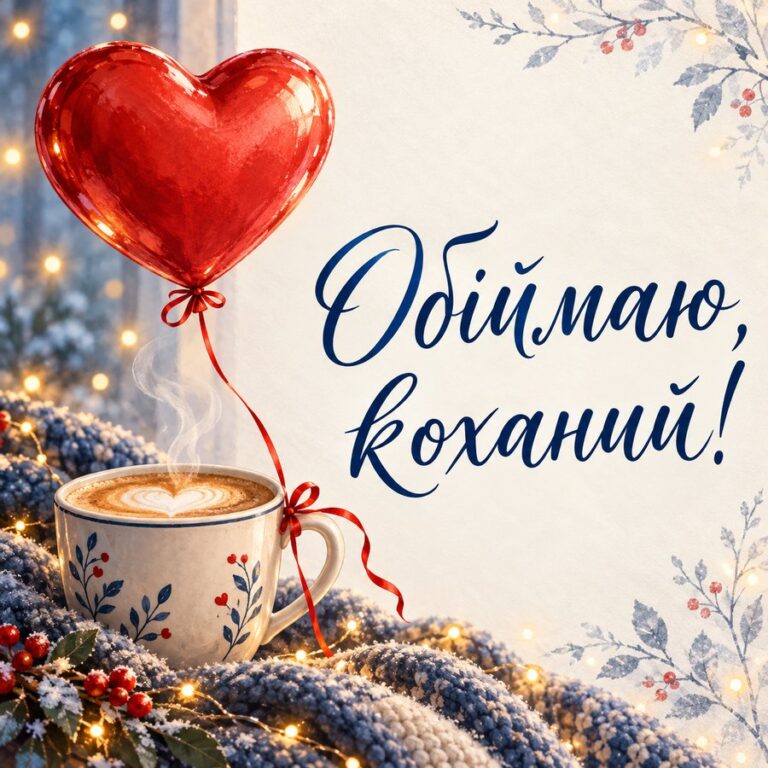 Обіймаю, коханий! - листівка з привітанням з Днем чоловіків