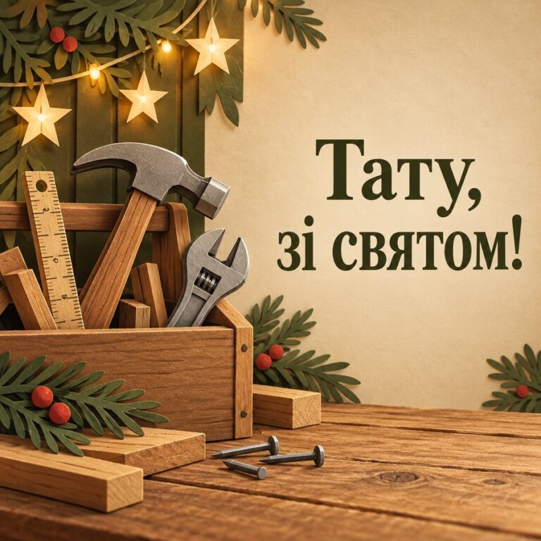Тату, зі святом! - листівка з привітанням з Днем чоловіків