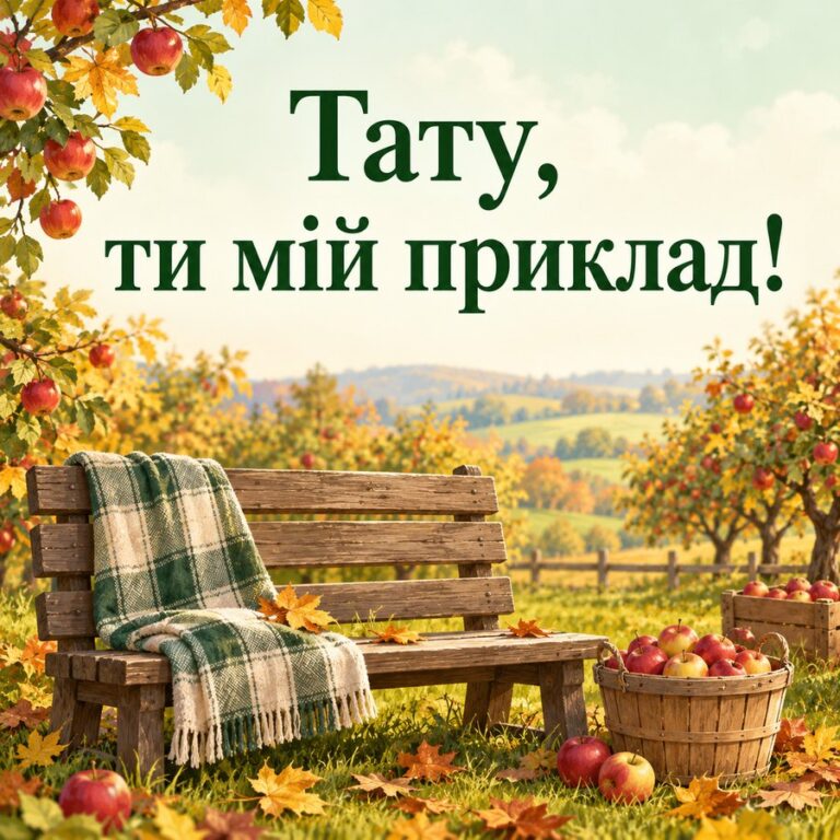 Тату, ти мій приклад! - листівка з привітанням з Днем чоловіків