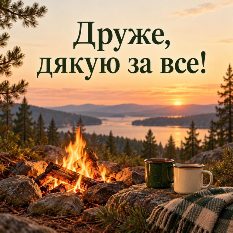 Друже, дякую за все! - листівка з привітанням з Днем чоловіків