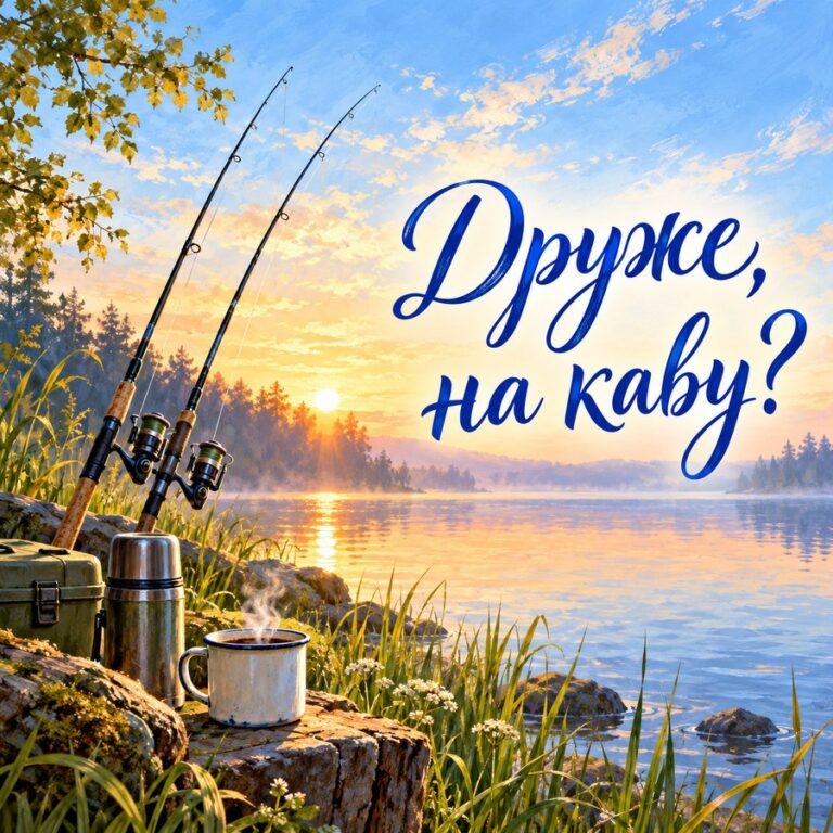 Друже, на каву? - листівка з привітанням з Днем чоловіків