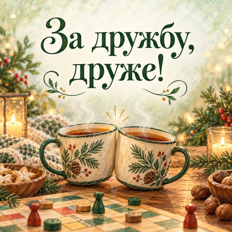 За дружбу, друже! - листівка з привітанням з Днем чоловіків