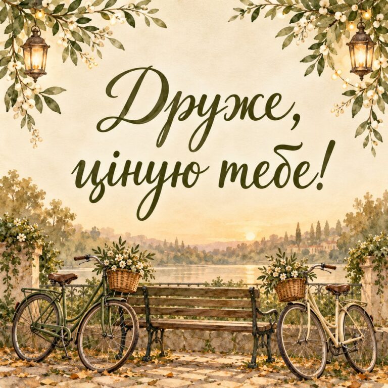 Друже, ціную тебе! - листівка з привітанням з Днем чоловіків