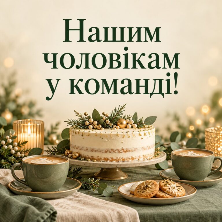 Нашим чоловікам у команді! - листівка з привітанням з Днем чоловіків