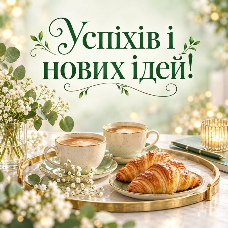 Успіхів і нових ідей! - листівка з привітанням з Днем чоловіків