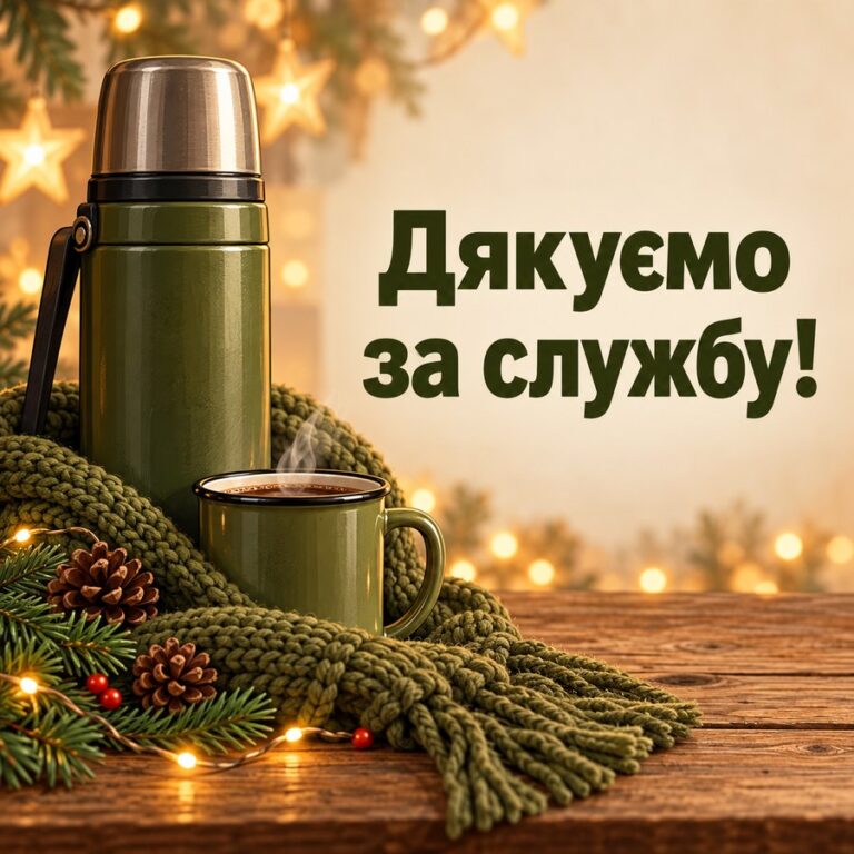 Дякуємо за службу! - листівка з привітанням з Днем чоловіків