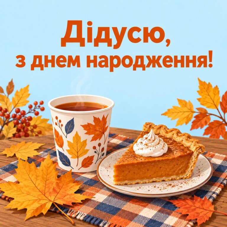 Дідусю, з днем народження! - листівка з привітанням з Днем народження дідусю